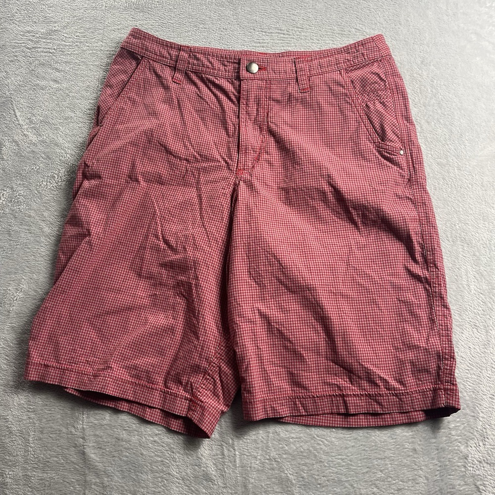 Lululemon Red Plaid Chino Shorts Men's 32 10" Inseam Casual‎ Golf Commission